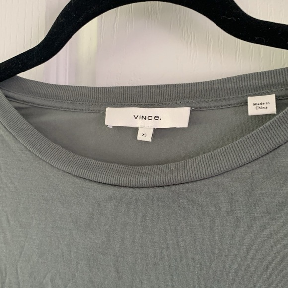 Vince olive gray green tee shirt top silky flowing fabric size XS‎ - Picture 3 of 7